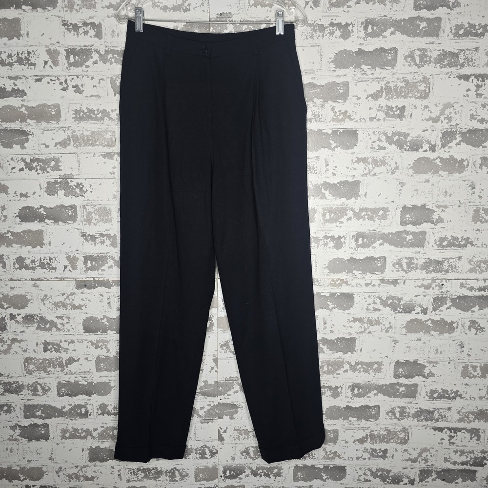Lauren Ralph Lauren Dress Pants Womens 8‎ Black Wool Stretch Lined  VTG Y2K USA